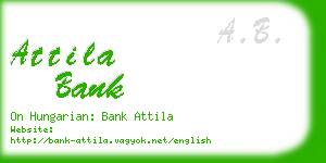 attila bank business card